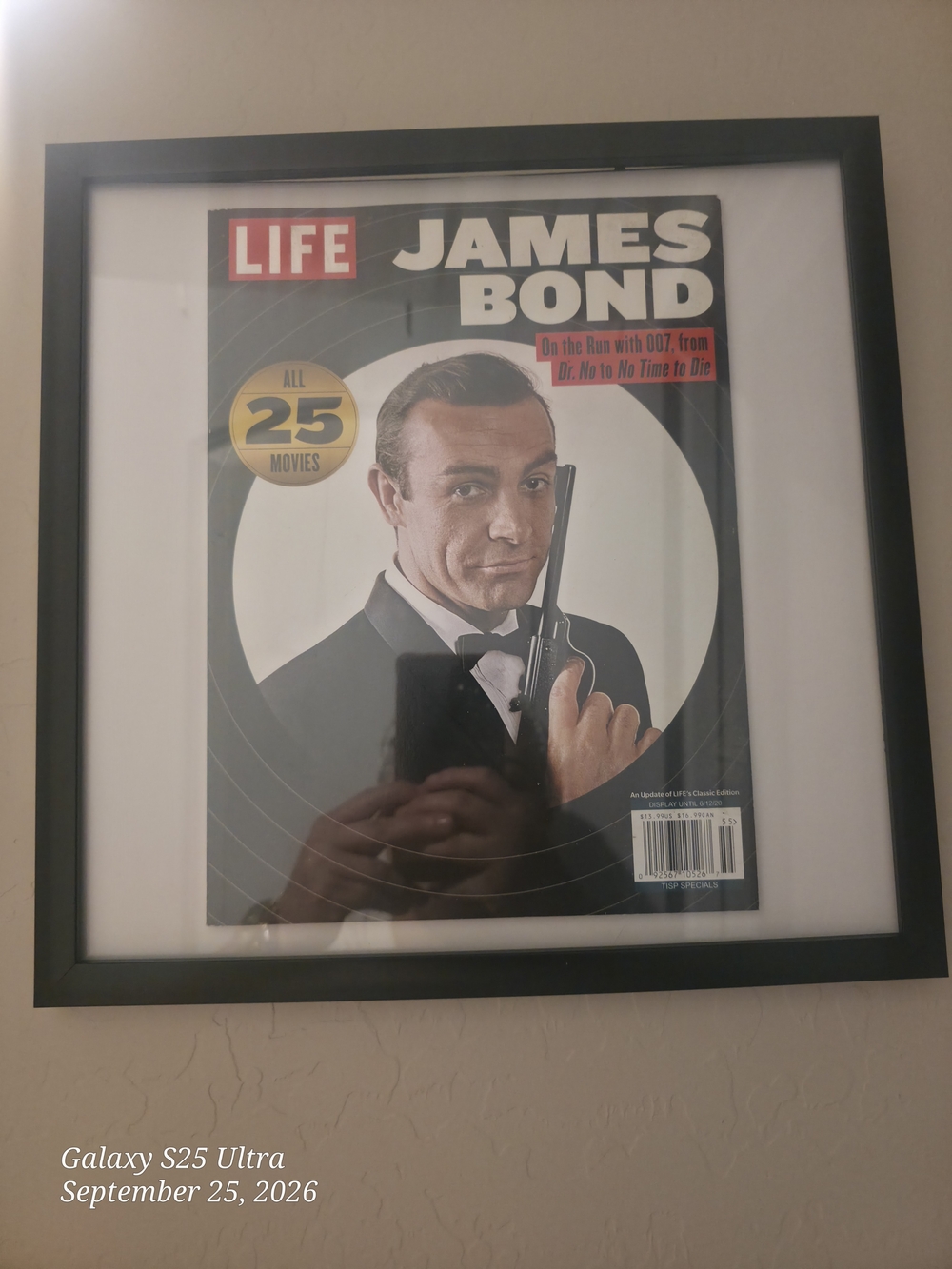 Vintage James Bond Magazine Framed Art Print - Black Frame